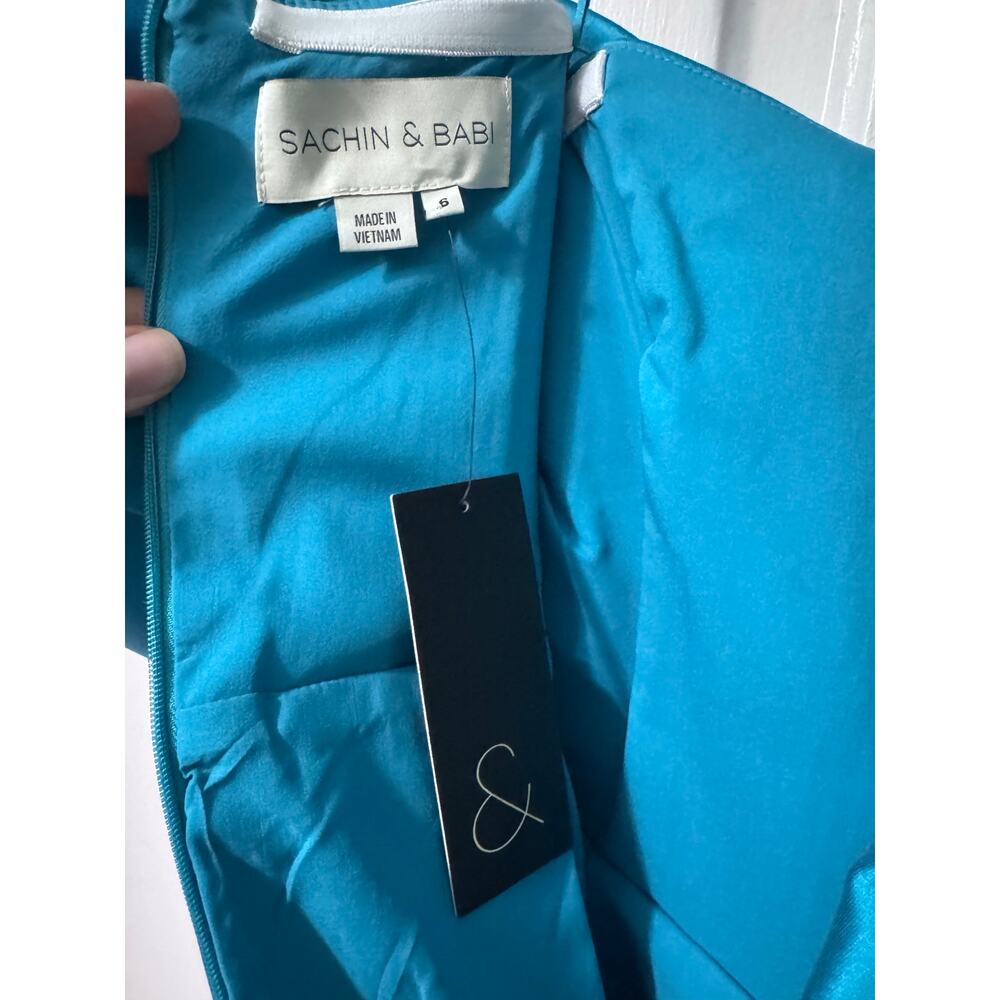 NWT Sachin Babi Teal Blue Clarissa Strapless Maxi Gown Dress Size 6 - Picture 15 of 16